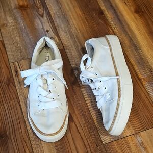 Toms White / off white  Canvas Sneakers with Tan Trim